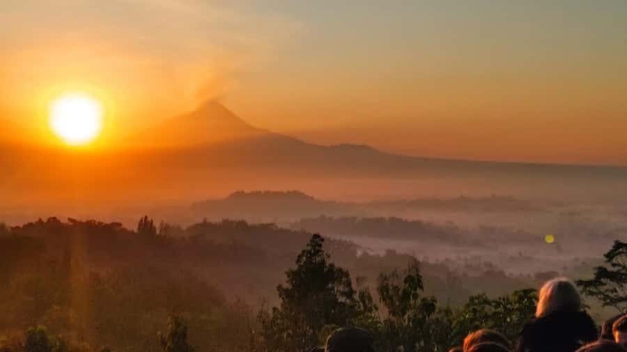 Borobudur sunrise in Stumbu Hill, Chicken Church, Borobudur - A full 8-hour motorbike day around Borobudur