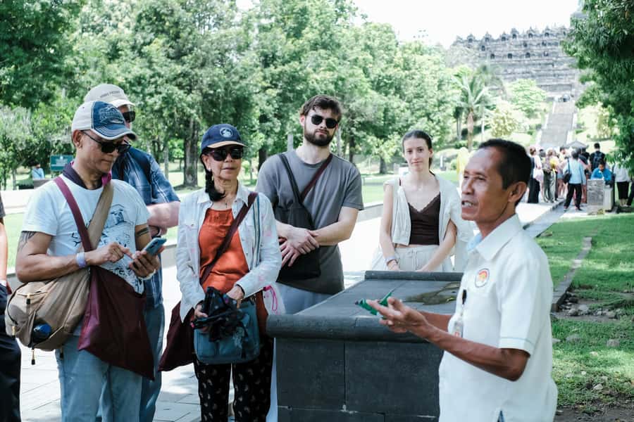 Yogyakarta: Merapi Volcano Sunrise, Borobudur, & Prambanan - Borobudur with a guide: carvings you can actually read