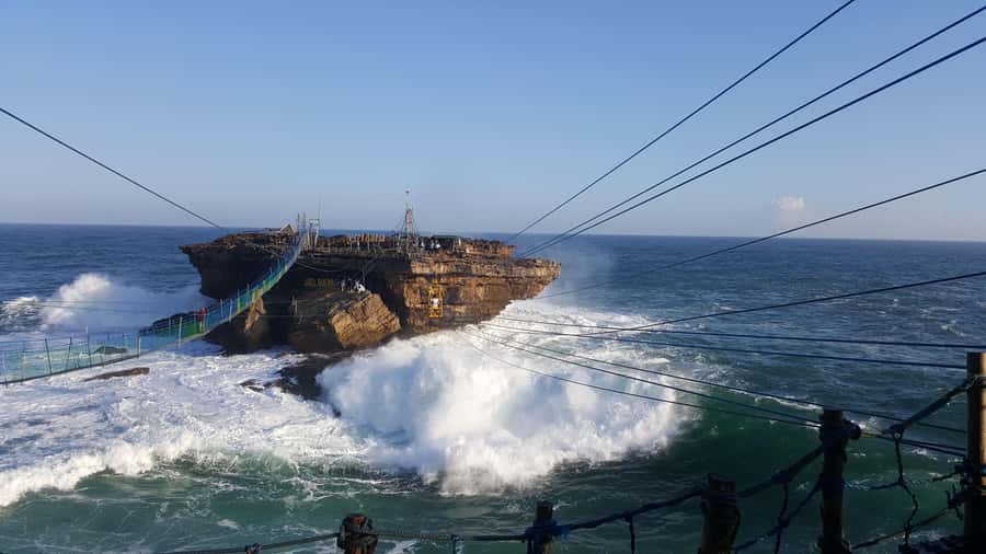 Yogyakarta : pindul cave, oyo river & timang beach adventure - Timang Beach: jeep access, stone islands, and the gondola ride